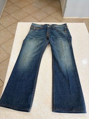True Religion Billy Big T Jeans Men’s 38 World Tour Bootcut Medium Wash